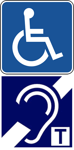 Accessibility and hearing loop logos